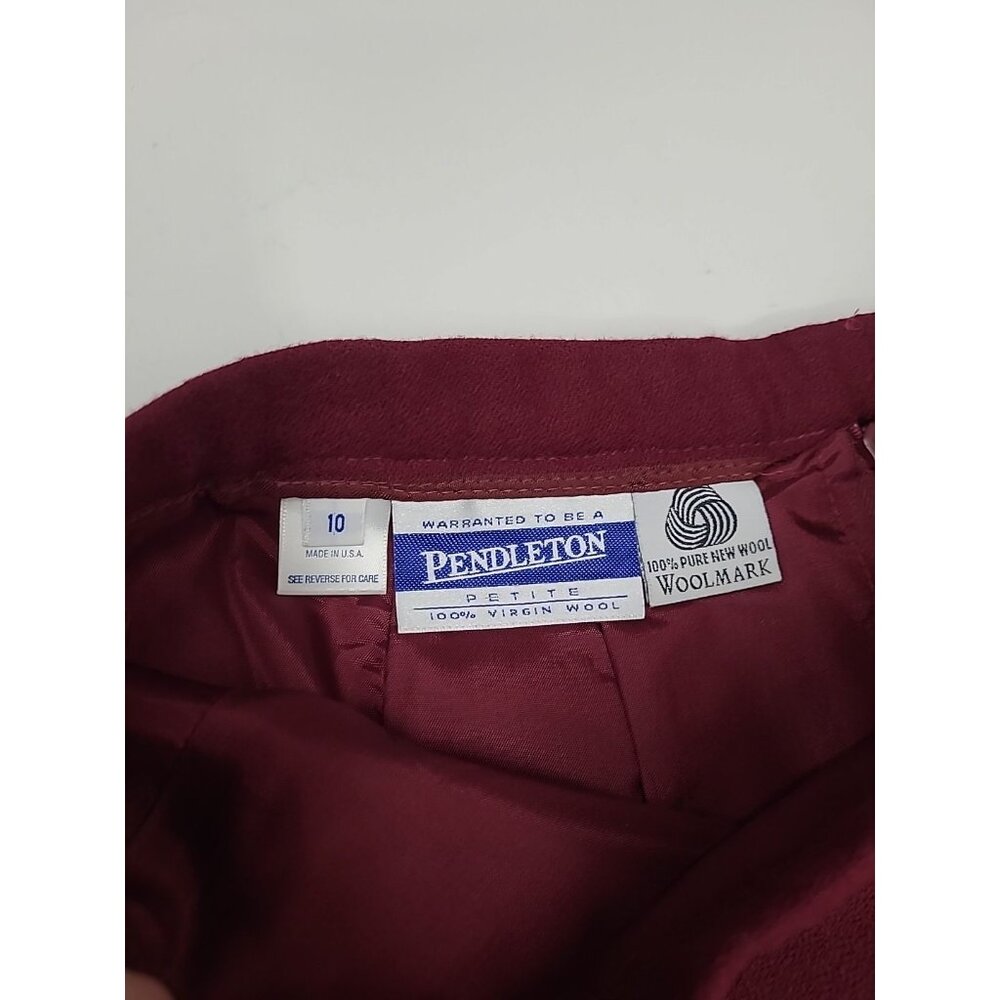 Vintage Pendleton Suit Set Women's 100% Virgin Wool Maroon Red - Picture 13 of 13